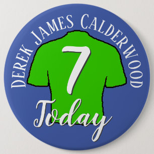 Kids Birthday Football Shirt to Personalise 6 Cm Round Badge