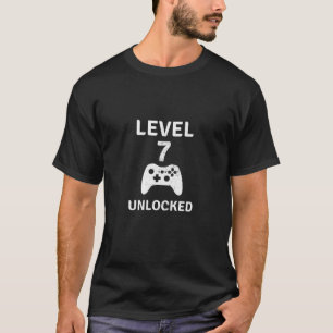 Kids Birthday Gamer Level 7 Unlocked Video Game Co T-Shirt