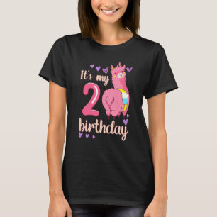 Kids Birthday Girl 2 Year Old Pink Llama It's My 2 T-Shirt