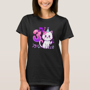 Kids Birthday girl 3 years old K pop finger heart T-Shirt