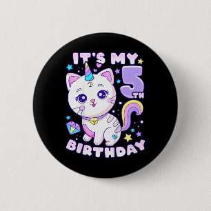 Kids Birthday Girl 5 Years Old 6 Cm Round Badge