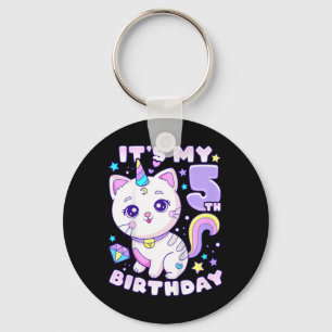 Kids Birthday Girl 5 Years Old Key Ring