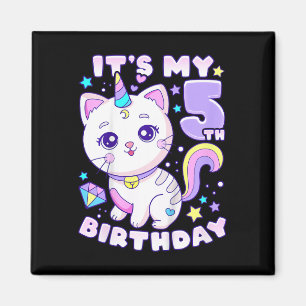 Kids Birthday Girl 5 Years Old  Magnet