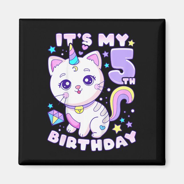Kids Birthday Girl 5 Years Old  Magnet (Front)