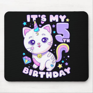 Kids Birthday Girl 5 Years Old Mouse Pad