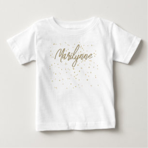 Kid's Birthday Gold Glitter Name Baby T-Shirt