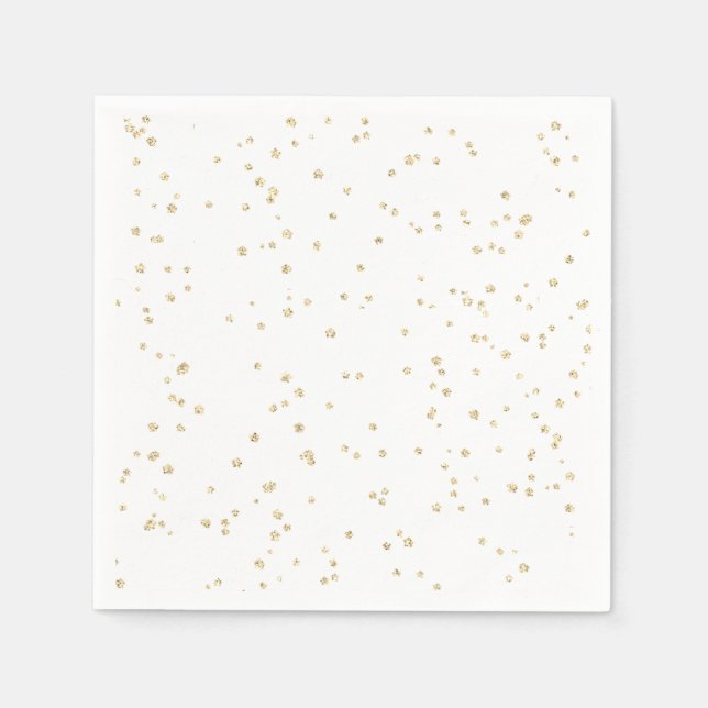 Kid's Birthday Gold Glitter Paper Napkin (Front)