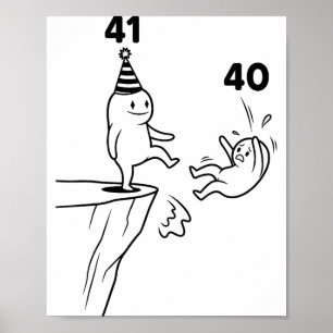 Kids Birthday Humor 41 Year Old 41st Party Born 19 Poster