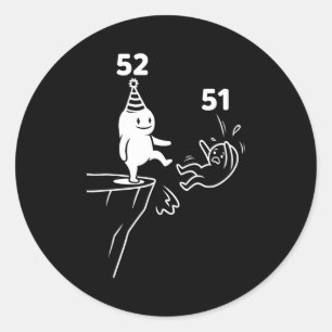 Kids Birthday Humor 52 Year Old 52nd Party Born 19 Classic Round Sticker
