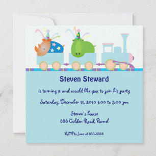Kids Birthday Invitation: 019 Train Invitation