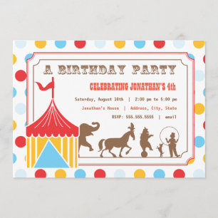 Kids Birthday Invitation - Circus