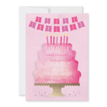 Kids Birthday Invitation - Pretty In Pink