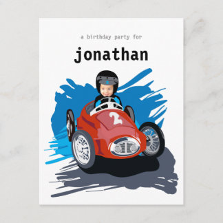 Kids Birthday Invitation - Race Car