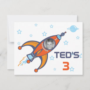 Kids Birthday Invitation - Rocket