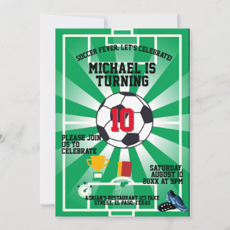 Kids birthday invitation: Soccer fever, QR code Invitation