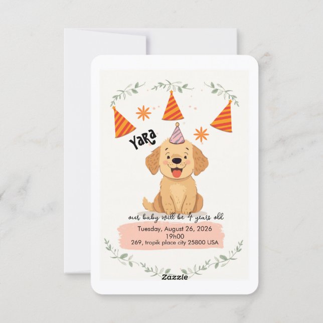 Kids Birthday Invitation Template – Customizable P (Back)