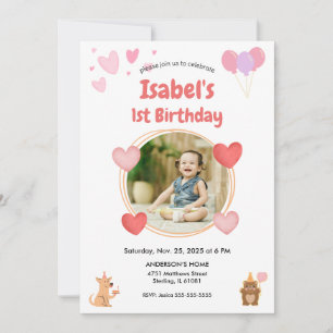 Kids Birthday Invitation with Baby Photo