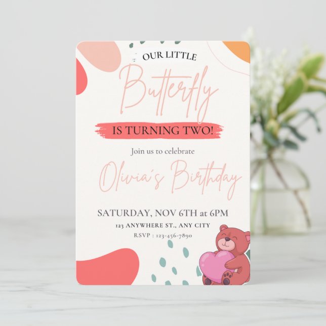 kids birthday invitations  (Standing Front)