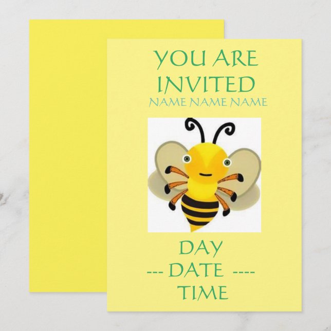 kids birthday invitations ensemble (Front/Back)