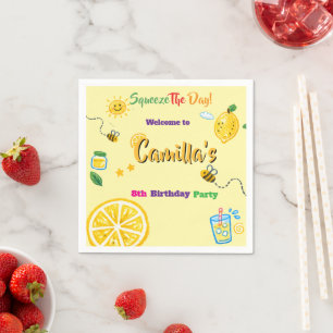 Kids Birthday Lemon summer Theme Napkin