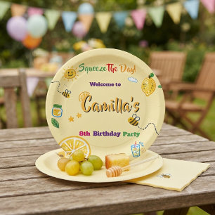 Kids Birthday Lemon Theme Paper Plate