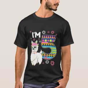 Kids birthday Llama Im 5 year old Girl Theme 5th B T-Shirt