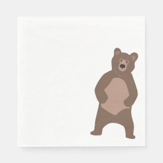 Kid's Birthday Modern Bear Party Napkins