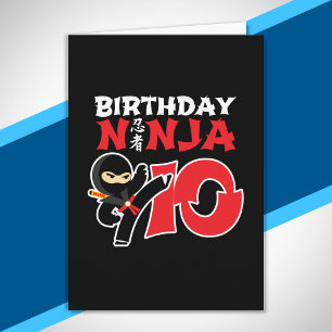 Kids Birthday Ninja - 10 Year Old Party Theme Card