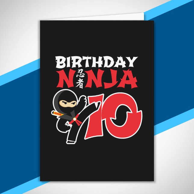 Kids Birthday Ninja - 10 Year Old Party Theme Card (Creator Uploaded)