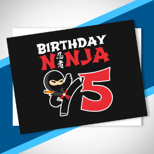 Kids Birthday Ninja - 5 Year Old Party Theme Postcard