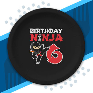 Kids Birthday Ninja - 6 Year Old Party Theme Paper Plate