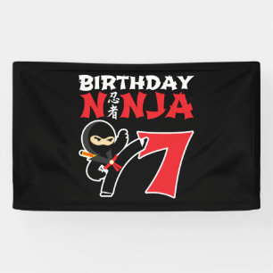 Kids Birthday Ninja - 7 Year Old Party Theme Banner