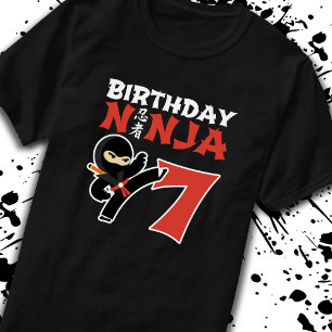 Kids Birthday Ninja - 7 Year Old Party Theme T-Shirt