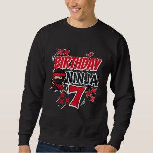 Kids Birthday Ninja 7th B'Day Boy Karate 7th Year  Sweatshirt