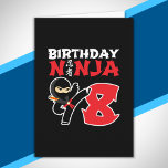 Kids Birthday Ninja - 8 Year Old Party Theme Card<br><div class="desc">This Birthday Ninja 8 design makes a perfect gift for an 8 year old ninja birthday party. It features the Japanese symbol for Ninjutsu with a cartoon ninja doing a karate kick that the birthday boy or girl will love. This ninja birthday design for boys and girls is a perfect...</div>