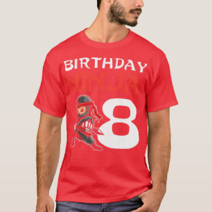 Kids Birthday Ninja 8 Year Old Seventh Birthday Sa T-Shirt