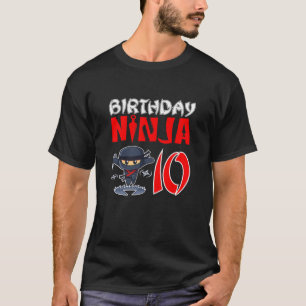 Kids Birthday Ninja For 10 Year Old Little Ninja 1 T-Shirt