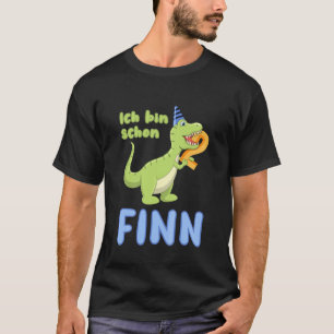 Kids Birthday Outfit 2 Years Dino Dinosaur Finn Bi T-Shirt