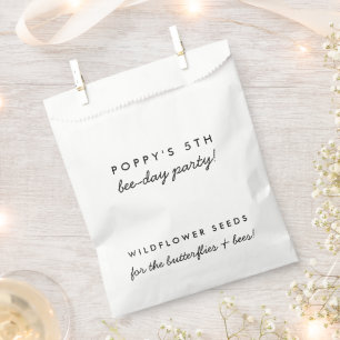 Kids Birthday Party   Bee Wildflower Seeds Favour Bag
