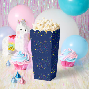 Kid's Birthday Party Blue Confetti Popcorn Boxes