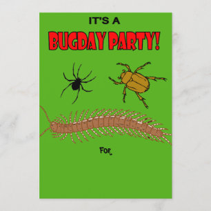 Kid's Birthday Party Bug Themed Invitation