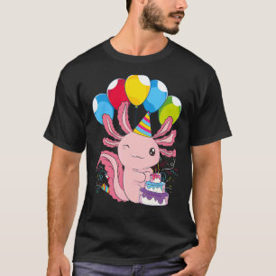Kids Birthday Party Cake Pet Animal Amphibian Axol T-Shirt