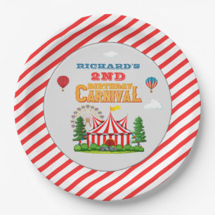 Kid's Birthday Party Circus carnival Theme Paper Plate