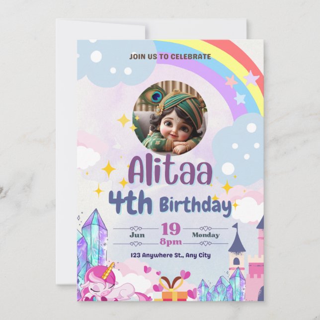 Kid's birthday party invitation (Front)
