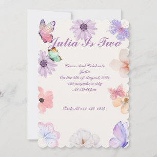 kids birthday party invitation, butterfly invite