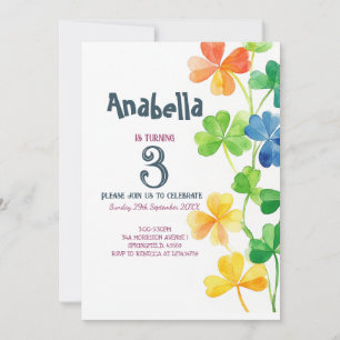 Kids Birthday party Invitation st Patrick day