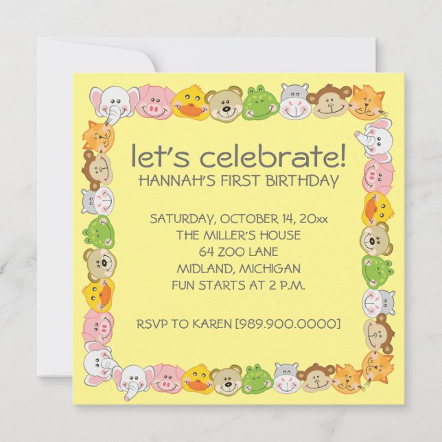 Kids Birthday Party Invitations (Front)