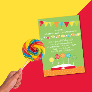 Kids Birthday Party Invitations (Candy Theme)