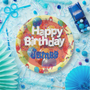 Kid's Birthday Party Paper Plate