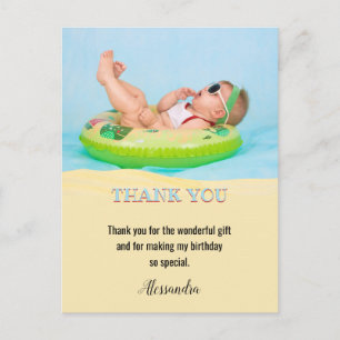 Kids Birthday Party Photo Thank You Postcard